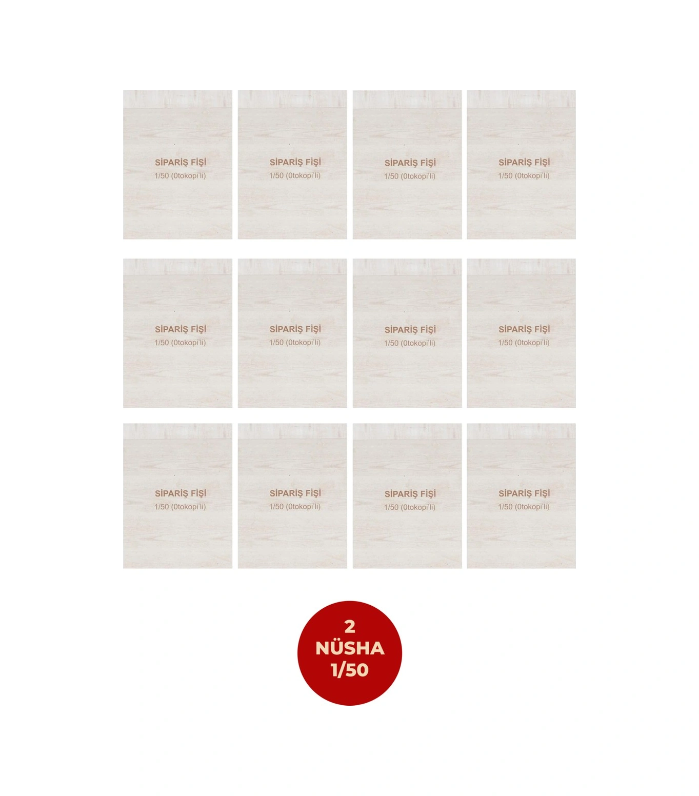 Dilman Sipariş Fişi 1/50 Otokopili 2 Nüshalı 12 Adet