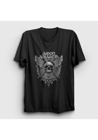 Presmono Unisex Axes Amon Amarth T-shirt Siyah