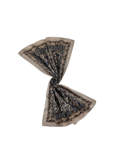 Enba Etnik Desenli Soft Pamuklu Şal 75x190 Cm Krem