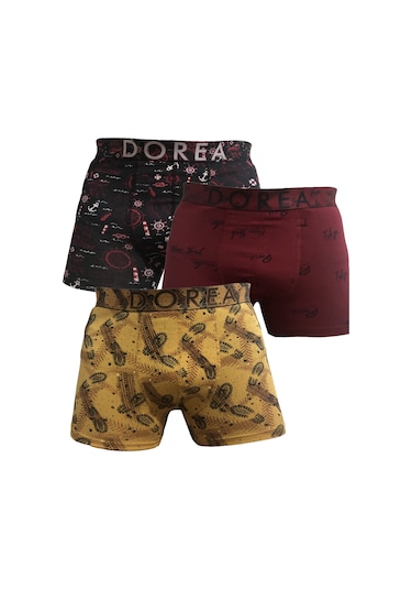 Dorea Desenli Erkek 3 Adet Boxer