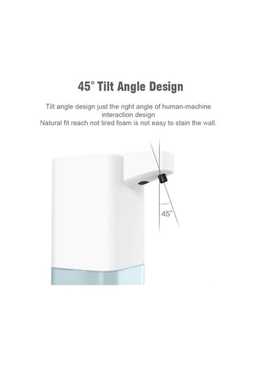 Ulzyvf Otomatik Endüktif Köpük Sabunluk Usb Şarjlı Beyaz El Yıkama Aparatı Beyaz