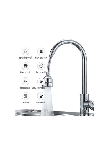 Kosona Havuz Muslukları İçin Sabit Borulu 360 Döner, 3 Su Modu Duş/şişe/duş+şişe , Sprey Önleyici, Basınçlı, Ayırtılabilir Musluk Uzatma Bağıcığı Diğer