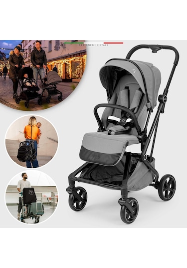 Elele Rotativo Çift Yönlü Kabin Tipi Bebek Arabası Gri