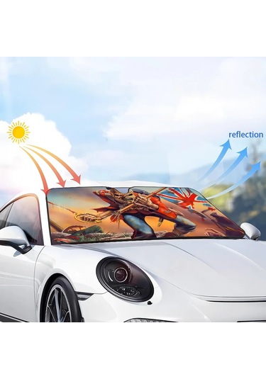 Goldenqian I-ıron Maıden Araba Pencere Ön Cam Kapak Güneş Gölge Otomatik Güneşlik Araba Kapakları Araba Güneş Koruması Z1