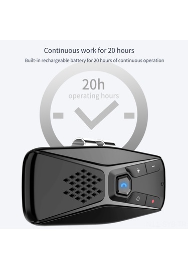 Symbee T823 Araç Bluetooth免提 Telefon, Sesli Asistan Ve Müzik Çalar, Bt5.0, Gürültü Azaltma, 20 Saat Kullanim Süresi