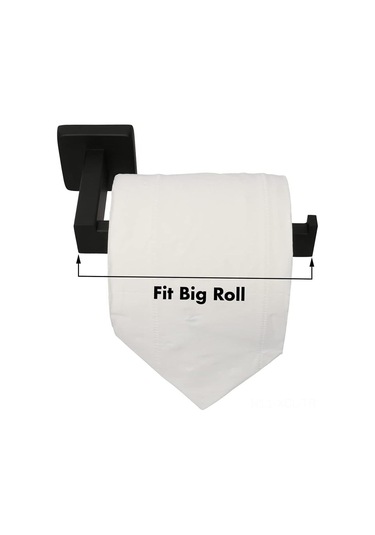 Konesam Sus 304 Paslanmaz Çelik Kare Duvar Tipi Büyük Bobin Kağıt Mendil Rafı - Banyo, Mutfak, Ofis İçin Siyah, 6.5