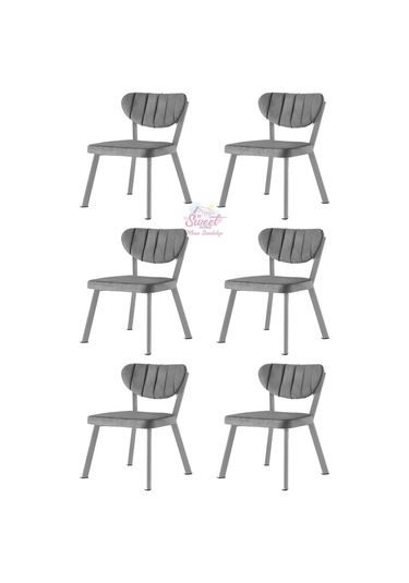 Esinti Metal Sandalye Renkli Ayak 6 Lı Set Cafe,restaurant,mutfak,salon,yemek Odası Sandalyesi 001