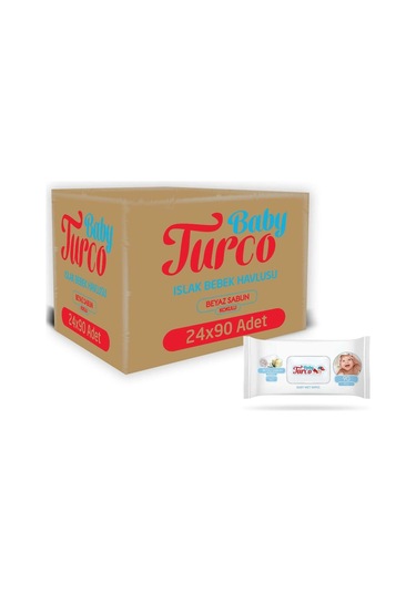 Baby Turco Beyaz Sabun Kokulu Islak Havlu 24x90 Lı-63 24'lü Set