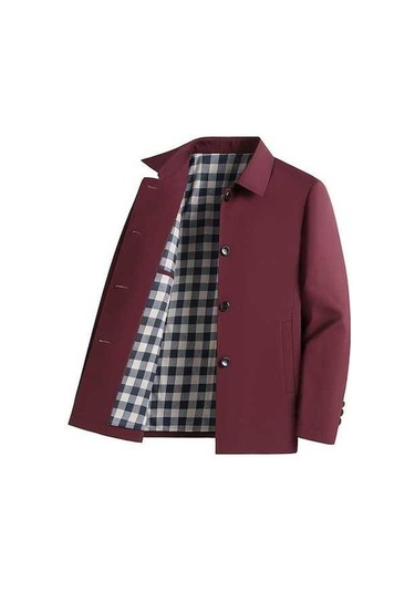 Yingfu Erkek Business Casual Ceket - Bordo Renkli Bordo
