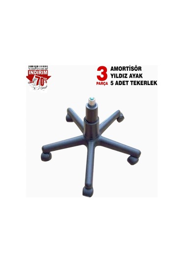 Tekerli Amortisör Pompalı Yıldız Ayak Seti Ofis Büro Şef Sandalye