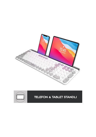 EKW-28 2.4G+Bluetooth BT1+BT2 Çoklu Cihaz Bağlantılı Ulta İnce Q (Mac-Wın-Ios-Android) Kablosuz Klavye