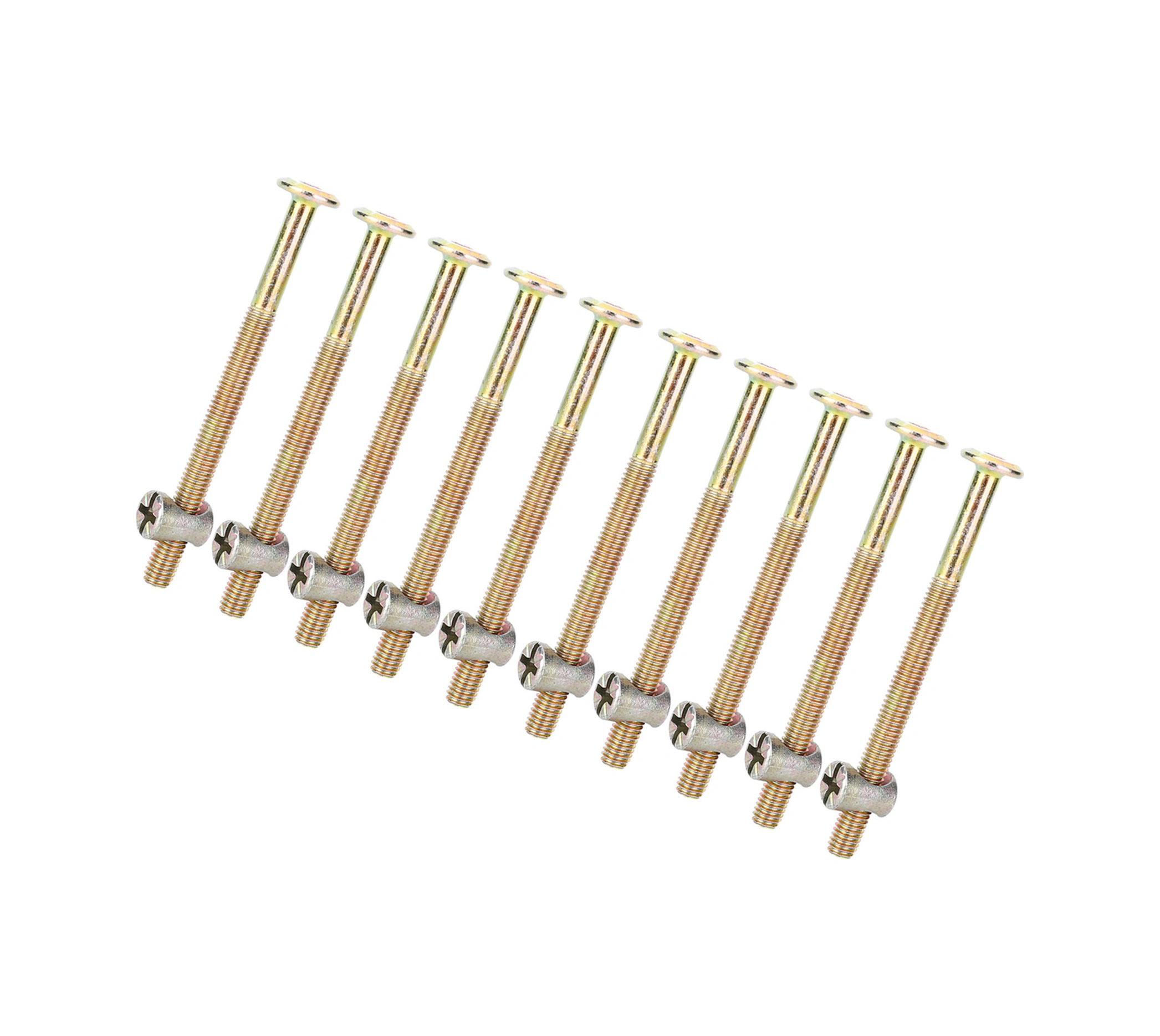 Yaleker 80mm Galvanizli Karbon Çelik M6 Mobilya Cıvata Ve Somun Seti, Ahşap-kabin Birleştirme, 10 Adet/paket Diğer