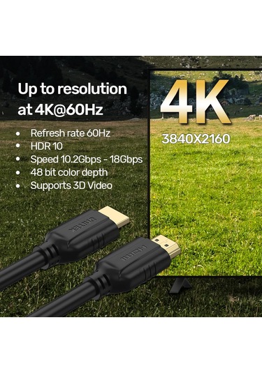 Unıtek Hdmı2.0 Kablo 10mt 4k&amp 60hz C11079bk-10m