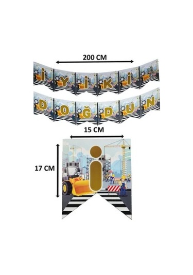 İnşaat Temalı İyi Ki Doğdun Banner Tüm Yaşlar