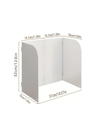 Trendooze Kamp Ocağı Rüzgarlık Beyaz Hafif Katlanır Isıya Dayanıklı Toz Koruma Beyaz