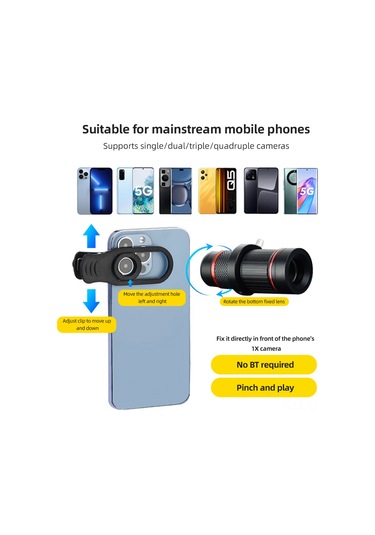 Youtek 18x Büyütmeli Profesyonel Telefon Teleskop Lens Seti - Tripod Ve Aksesuarlarla Tam Kiti