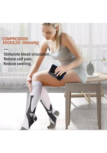 Yeşil Koşu Sıkıştırma Futbol Çorapları Çorap 20 - 30 Mmhg Erkek Kadın Spor Çorapları Maraton Bisiklet Futbol Çorapları