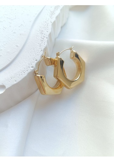 Köşeli Çelik Halka Altın