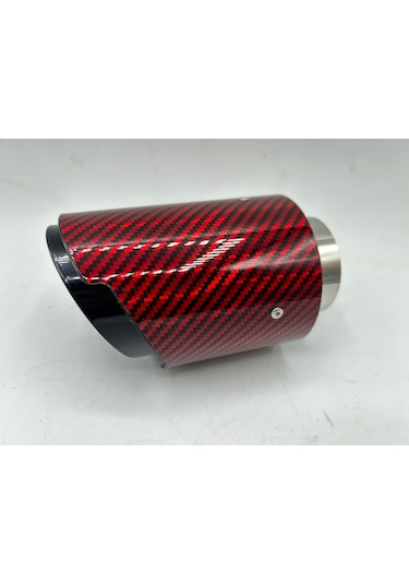 Monlion Kırmızı Karbon Egzoz Ucu Giriş Çapı60mm,çıkış Çapı 89mm T