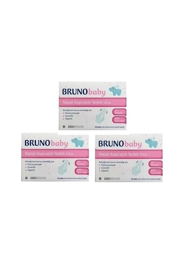 Bruno Baby Nazal Burun Aspiratörü Yedek Uç 3 Kutu 10'Lu