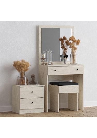 Decormet Nice Makyaj Masası Travertine Safir Meşe