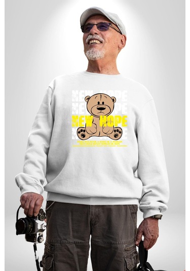 Yeni Umut Unisex Beyaz Sweatshirt Beyaz