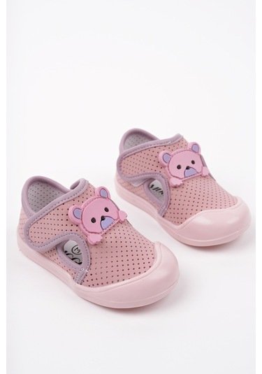 Muggo Scot Cırtlı Ayıcıklı Günlük İlk Adım Bebek Spor Ayakkabı Pudra