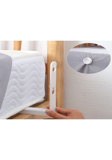 Geeroyoo Kaymayı Önleyen Ve Yatak Çarşafını Sabitleyen 4'lü Pratik Tutucu, Beyaz Renk, Abs Malzeme Beyaz
