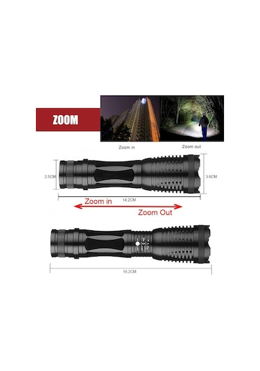 Valkyrie Çift Işık Dual Uv Mor Işık Ve Xml-t6 2000 Lümens El Feneri Siyah