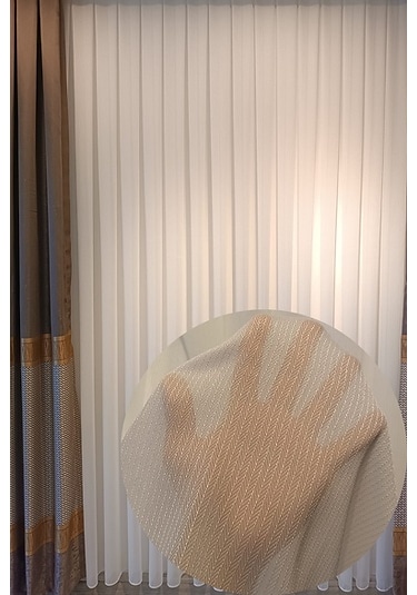 Üst Kalite Balık Sırtı 1/3 Sık Pile Kırık Beyaz Tül Perde