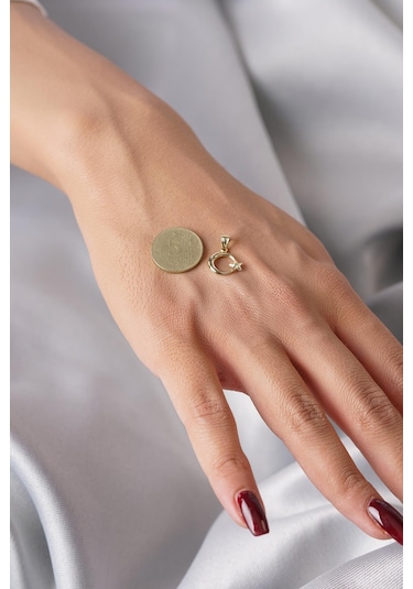 14 Ayar Altın Mini Ay Yıldız Kolye Ucu - Klyuc3516 Sarı Altın