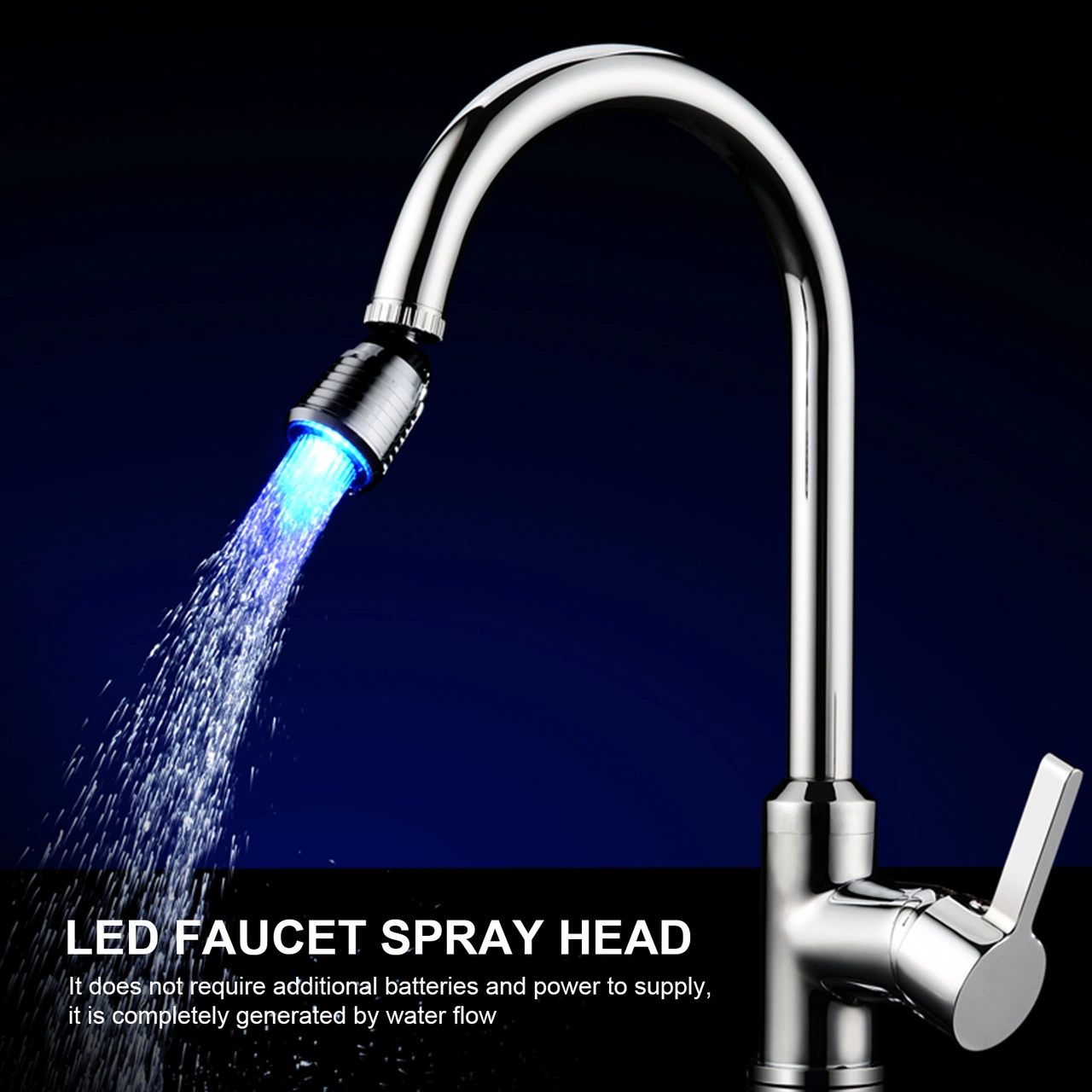 Geeroyoo Led Su Akışı İle Çalışan 360 Derece Döner M22 Dahili Dişli Lavabo/perde Burcu Spreyi - 7 Renk Veya Sıcaklık Sensörlü Renk Değişimi, Su Tasarruflu Abs Malzeme Diğer