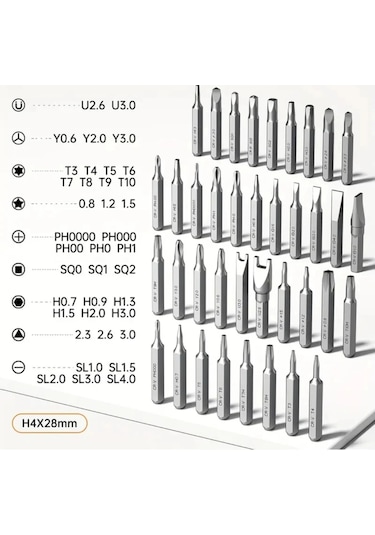 3.7v Şarjlı Mini Elektrikli Tornavida Seti 600mah Type-c, 28 Parça Manyetik Hassas Uçlu Vida Seti