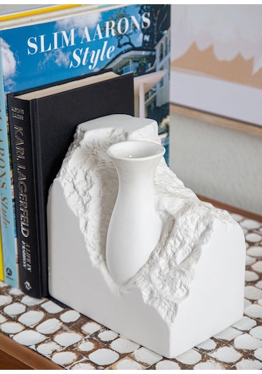 The Mia Licia Seramik Vazo Beyaz 20x12x20 Cm