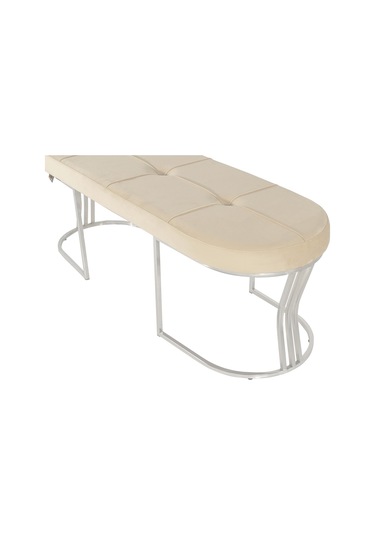 Viego Silver Collection- Krem Kapitoneli Chester Model Puf & Bench & Koltuk & Uzun Makyaj Puff & Yatak Ucu