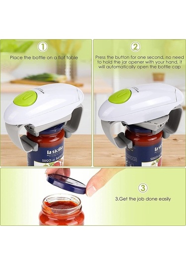 Novahub Elektrikli Kavanoz Açacağı, Yeni Mühürlü Mutfak Aleti Beyaz