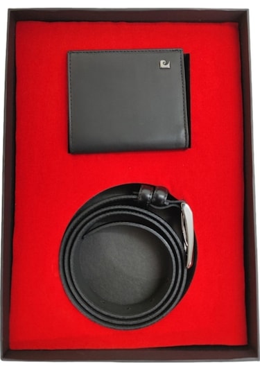 2' Li Set Kemer Ve Cüzdan Seti Hakiki Deri Siyah