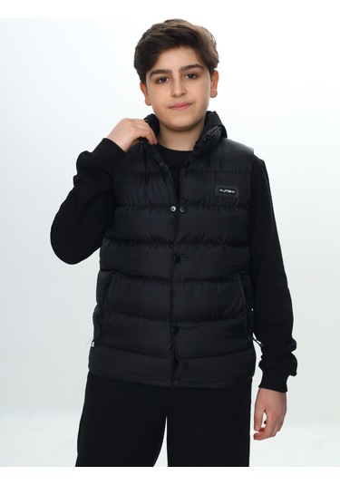 Toontoy Erkek Çocuk Göğsü Armalı Şişme Yelek Siyah