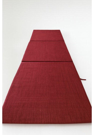 Bordo Katlanır Sünger Misafir Yer Yatağı Ve Balkon Minderi 7cm Bordo