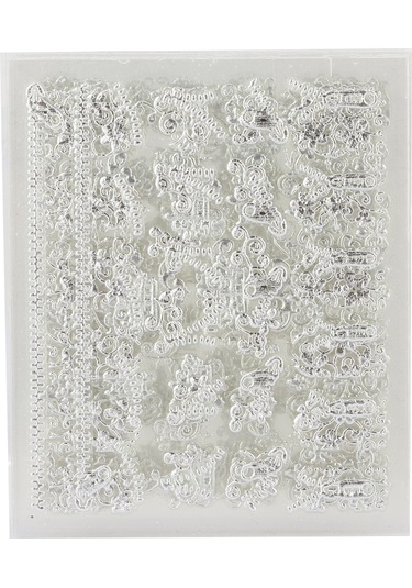 12 Adet Muhteşem 3d Tırnak Sanatı Çıkartmaları Kendin Yap Çıkartmaları Manikür Dekorasyon Araçları Gümüş Serisi