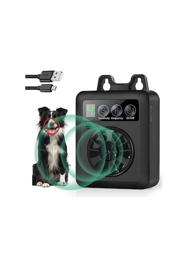 Köpekler İçin Akıllı Havlama Önleyici Cihaz Kapalı Açık Siyah