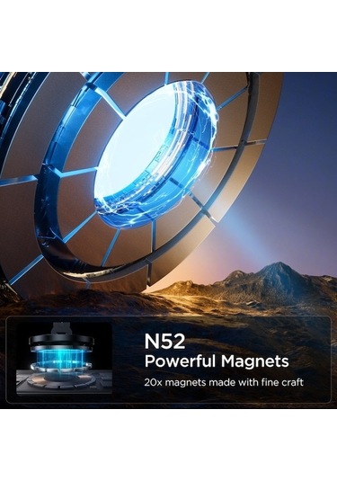 Geeksen Alüminyum Çelik Katlanabilir Manyetik Araç Telefon Tutucusu: 360 Döner, 270 Ayar, Ultra Güçlü Tutma, Siyah Siyah