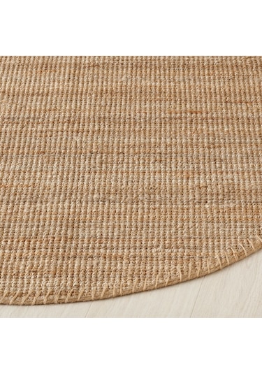 Jüt Halı, Natürel, 130 Cm Yuvarlak