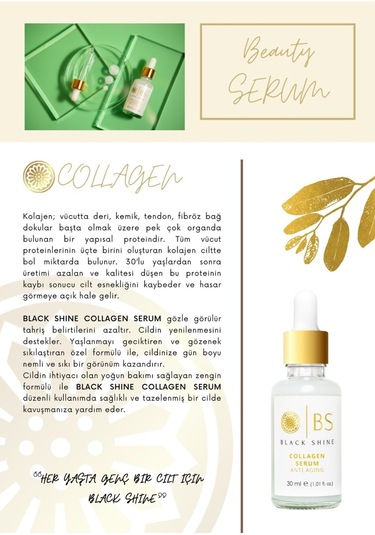 Black Shine BS Yaşlanma Karşıtı Canlandırıcı Collagen Kolajen Serum 30 ml