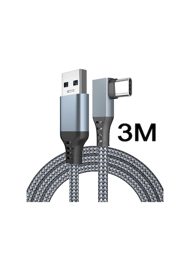 Snapbuy Oculus Quest 2 Ve Meta Quest3 2 İçin Usb3.2 Hızlı Şarj Kablosu 6m/5m/3m Vr Aksesuarkahverengi