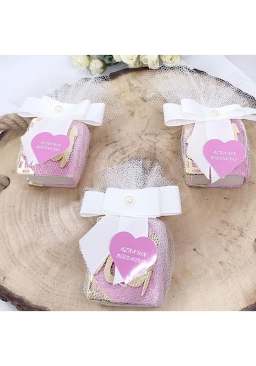 Kristal Tüllü Kalp Etiketli Minik Kuran Bebek Mevlit Şe 20 Adet