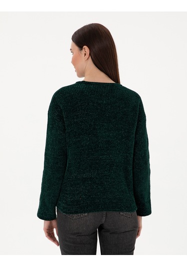 Pierre Cardin Kadın Koyu Yeşil Kazak /triko 50290610-vr079 Koyu Yeşil