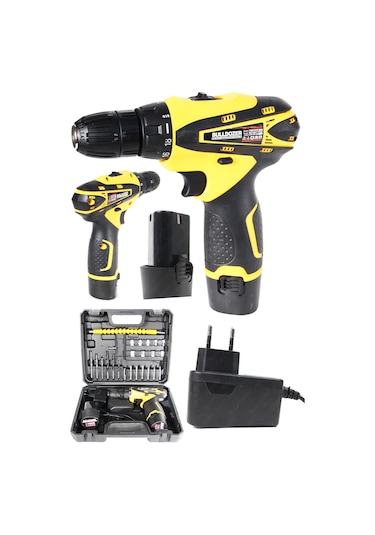 Bulldozer Çift Akülü 24 Setli Şarjlı Vidalama Taşıma Çantalı