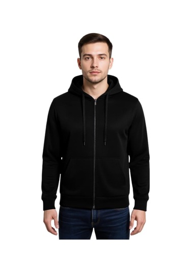 Dynamo Erkek Kapüşonlu Fermuarlı Siyah Sweatshirt Bgl-st04790 Siyah