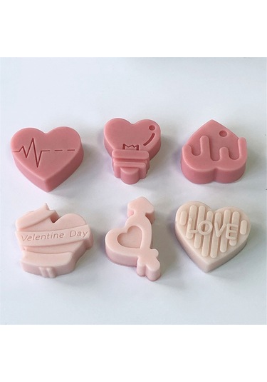 Gildedwill Aşk Kalp Çikolata Silikon Kalıp Şeker Bisküvi Kalıbı Aşk Buz Tepsisi Pişirme Aracı Hediye Aşk Fondan Kek Mum Kalıbı